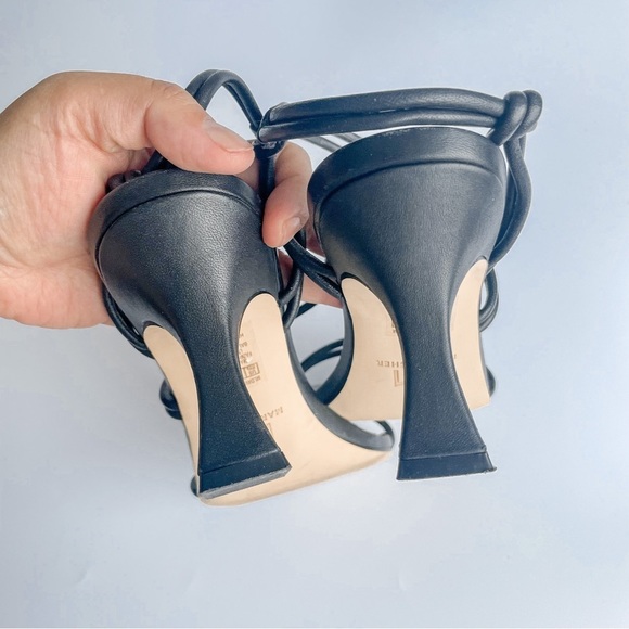 LIKE New Marc Fisher Davia Maca Spool-Heel Slingback Sandals Black Size 8.5 - Picture 4 of 6